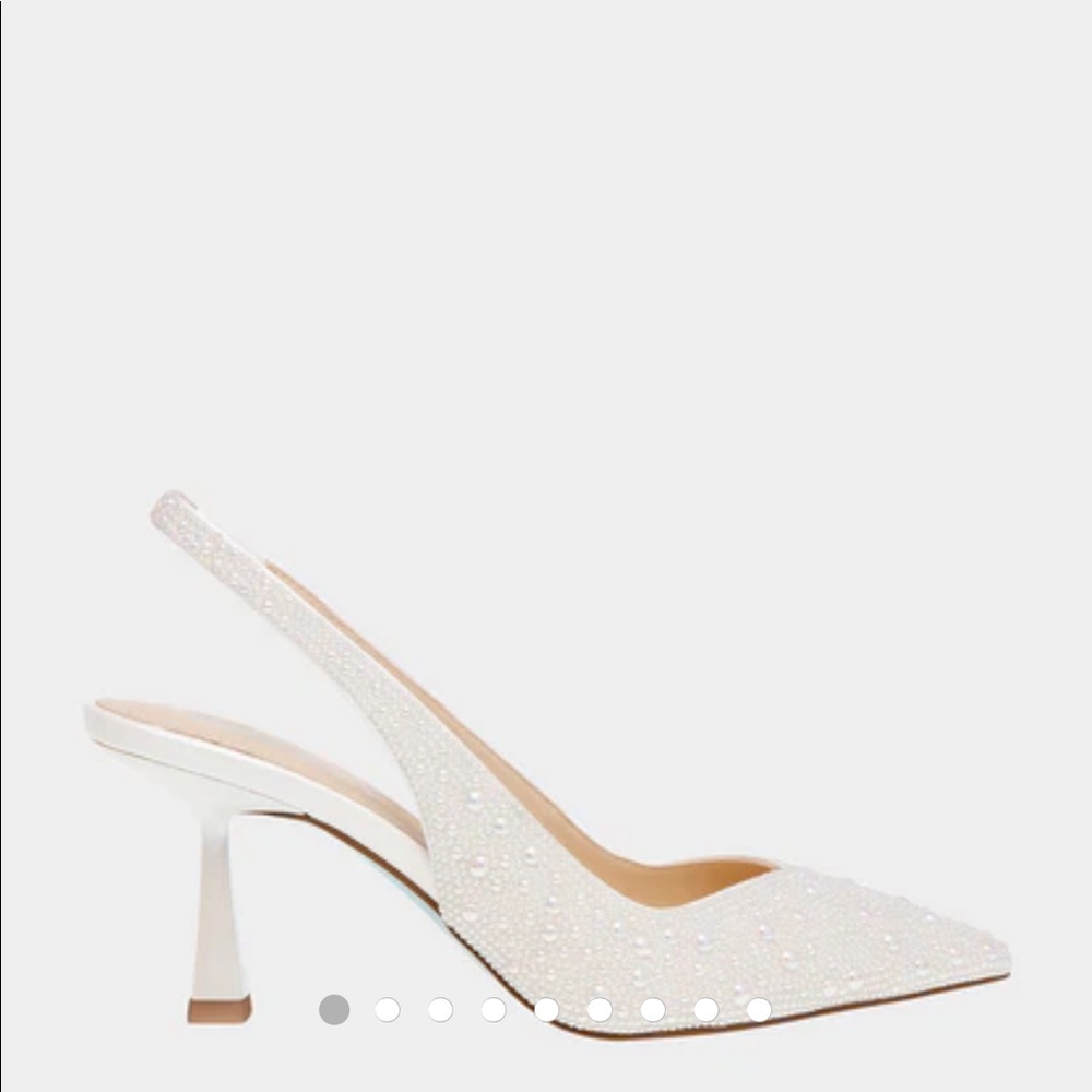 Betsey Johnson White Slingback Heels